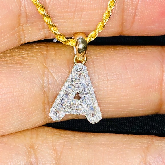 10k solid gold SI Certified Diamond A Initial pendant NOT plated, free appraisal - Picture 11 of 11